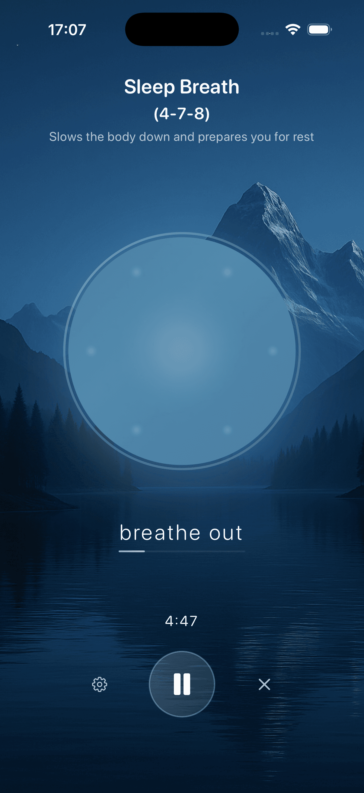 Sleep breath practice in Loomoo